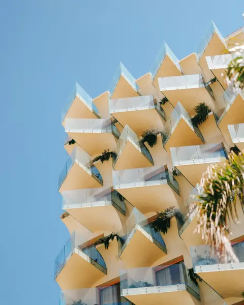 Balconies of the nearby Epidamn hotel