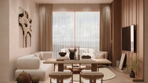 Bedroom in warm tones