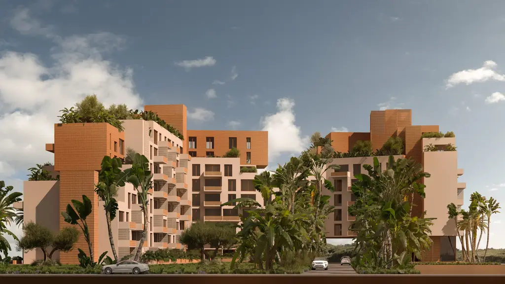Hera Apartments — complex blocks among palm trees